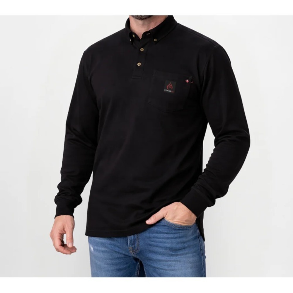 ForgeFR Black‎ Henley FR Shirt Mens Medium NFPA 2112 Workwear Gorpcore Utility